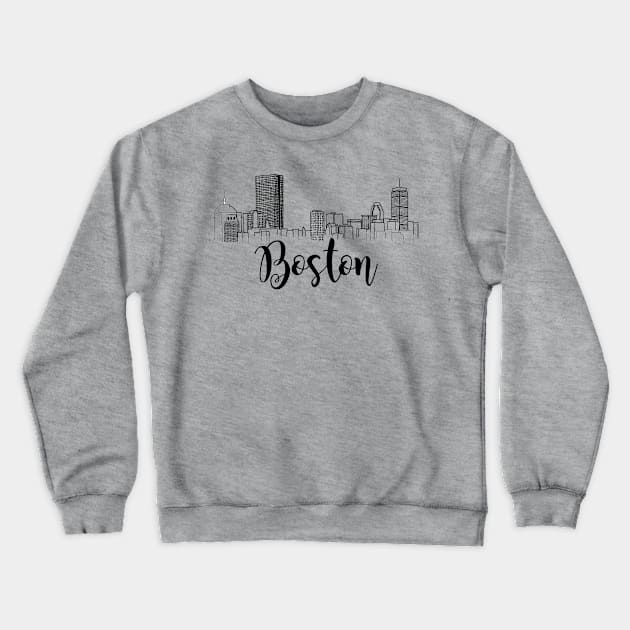 Boston Skyline 4 Crewneck Sweatshirt by doodlesbydani